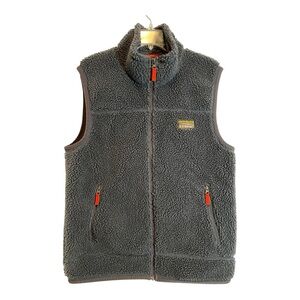 LL BEAN Mountain Deep Pile Sherpa Fleece Vest Full Zip Size Medium